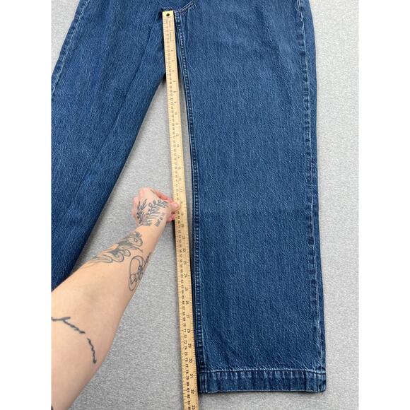 Abercrombie & Fitch High Rise Loose Jeans Womens 31 / 12 Long Blue Dark Wash NWT - Picture 8 of 16